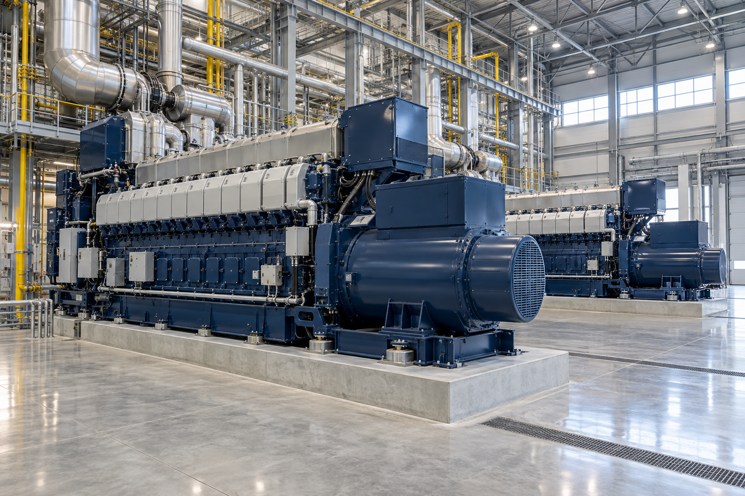 Illustrative clean gas engine power plant