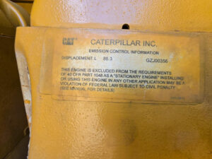 U3-003 · Caterpillar emissions-control label