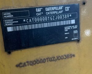 U1-077 &middot; Caterpillar product identification plate