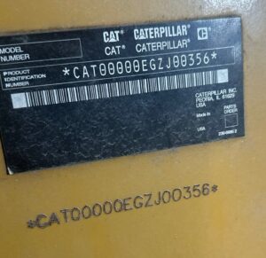 U3-058 · Caterpillar product identification plate