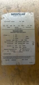 U1-076 &middot; Generator set electrical data plate