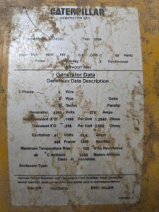 U1-006 &middot; Earlier generator data-plate photograph