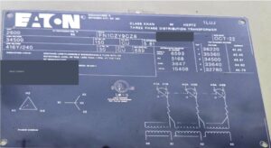 Representative Eaton nameplate; confirm selected serial &mdash; source deck page 3. Not mapped to an individual serial.
